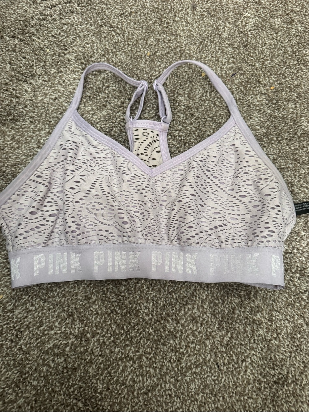 PINK Victoria's Secret Lavender Lace Racerback Bralette